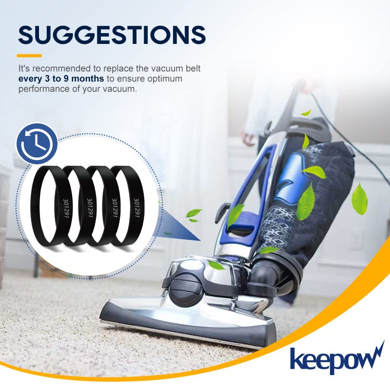 KEEPOW حزام مكنسة كهربائية KEEPOW لكيربي، حزام بديل 301291G متوافق مع سلسلة كيربي سنتريا، أفالير 2، G3 G4 G5 G6 G7 (4 عبوات) - Image 5